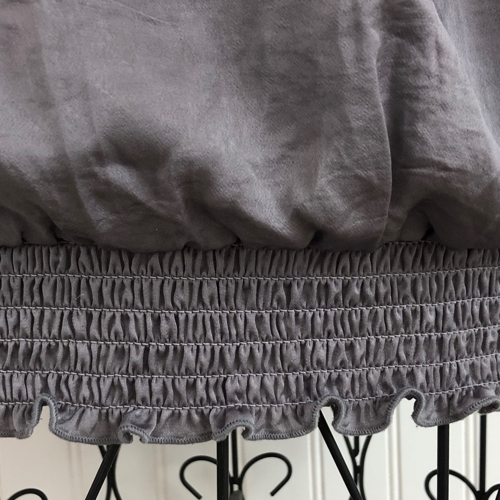 B•Design Gray Ruffle Tie Blouse - Picture 4 of 10